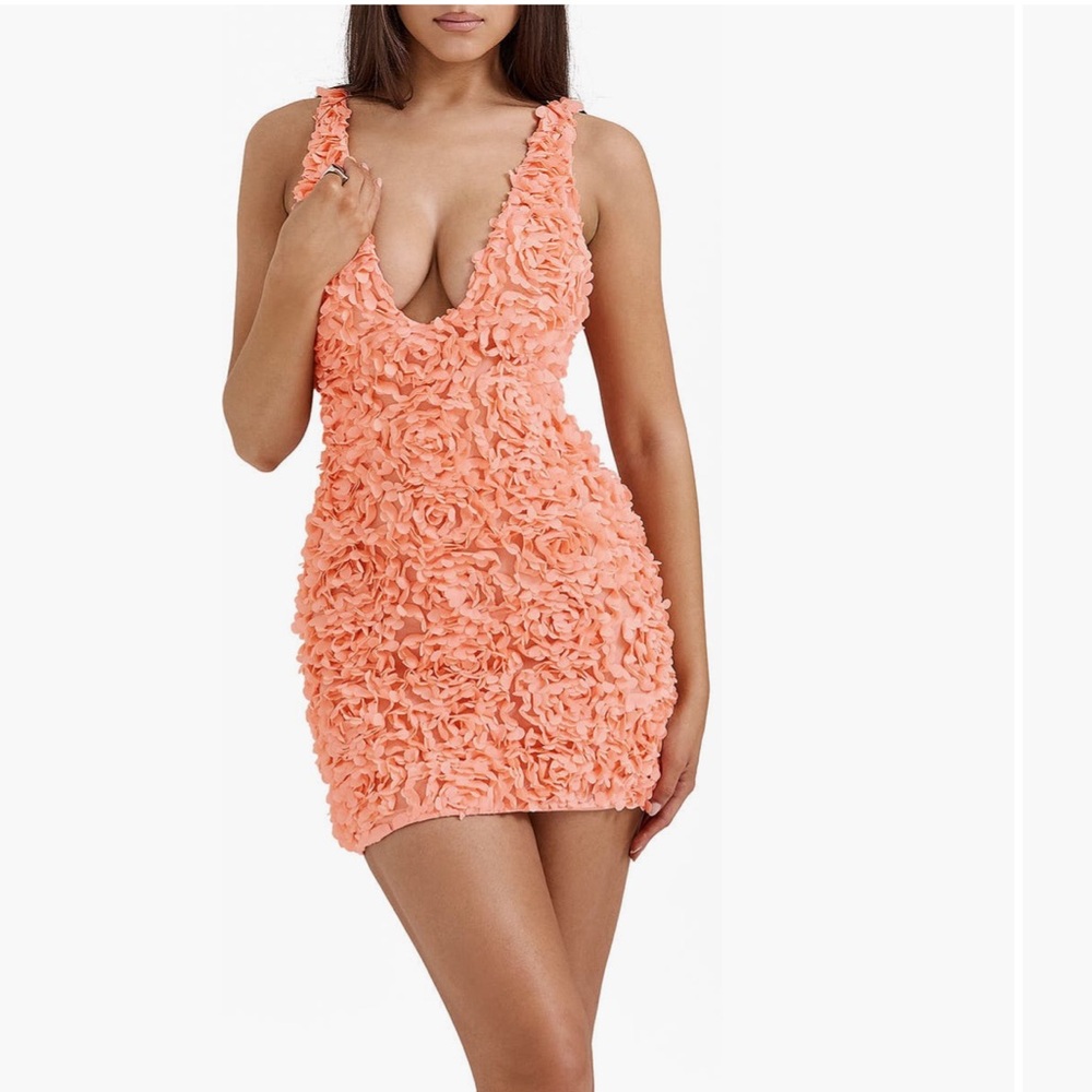 House of CB Orange Floral Mini Dress